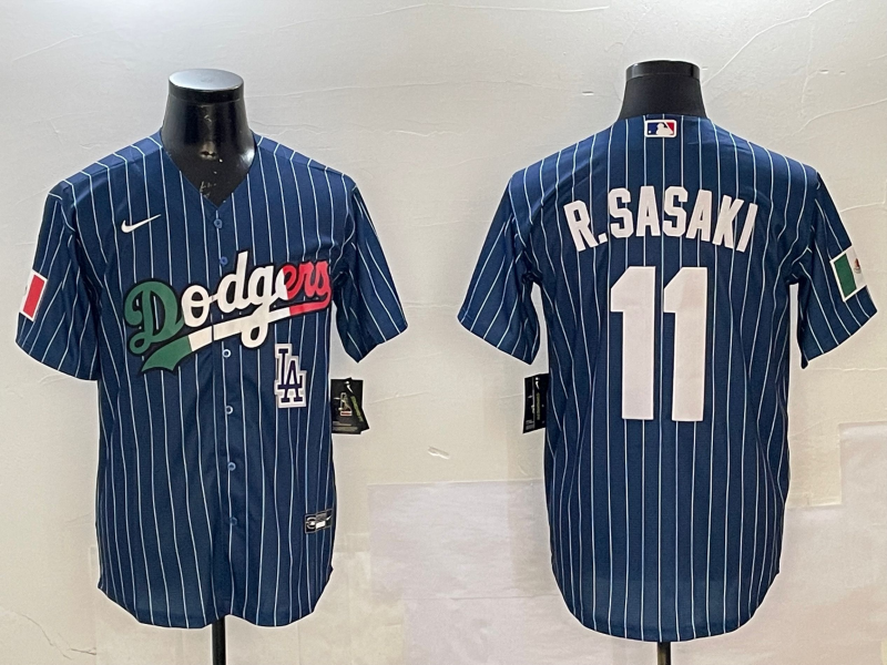 Men Los Angeles Dodgers 11 R Sasaki blue2025 MLB nike jersey style 1